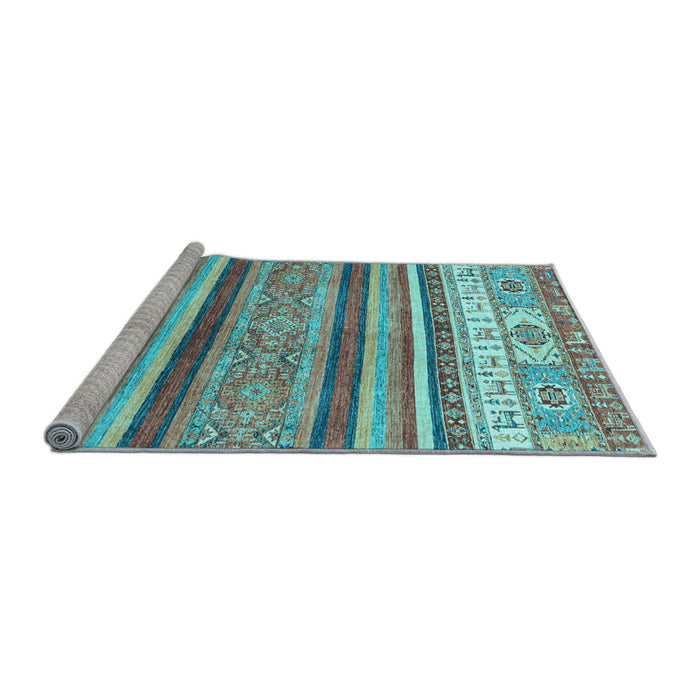 Sideview of Machine Washable Abstract Light Blue Modern Rug, wshabs2377lblu
