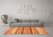 Machine Washable Abstract Orange Modern Area Rugs in a Living Room, wshabs2377org