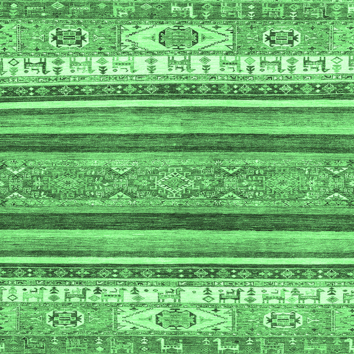 Square Machine Washable Abstract Emerald Green Modern Area Rugs, wshabs2377emgrn