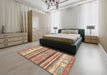 Abstract Brown Modern Rug in a Bedroom, abs2377