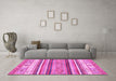 Machine Washable Abstract Pink Modern Rug in a Living Room, wshabs2377pnk