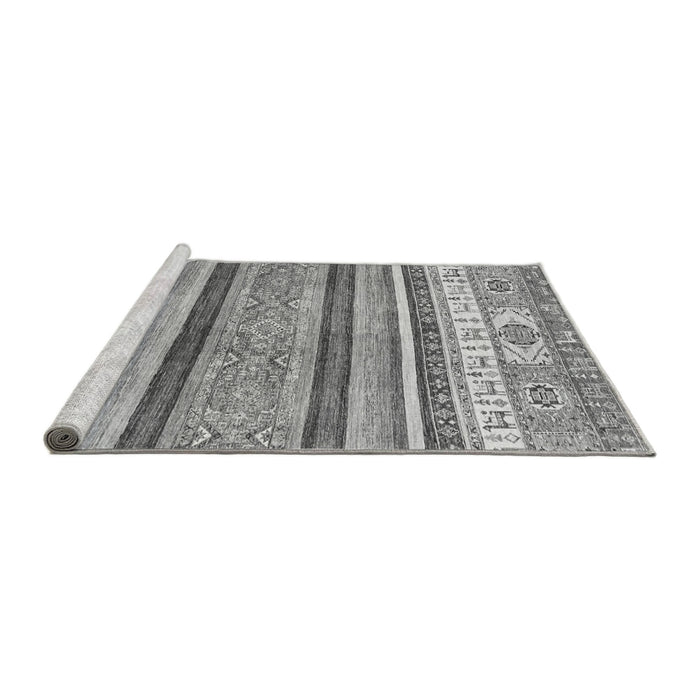 Sideview of Machine Washable Abstract Gray Modern Rug, wshabs2377gry