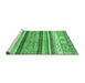 Sideview of Machine Washable Abstract Emerald Green Modern Area Rugs, wshabs2377emgrn