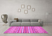 Machine Washable Abstract Pink Modern Rug in a Living Room, wshabs2378pnk