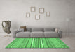 Machine Washable Abstract Emerald Green Modern Area Rugs in a Living Room,, wshabs2378emgrn