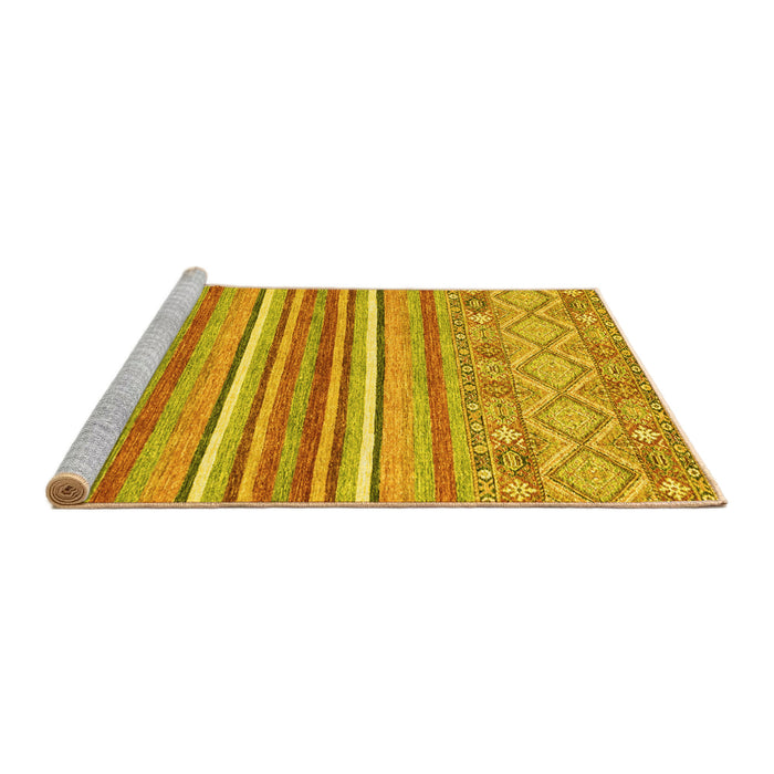 Sideview of Machine Washable Abstract Yellow Modern Rug, wshabs2378yw