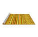 Sideview of Machine Washable Abstract Yellow Modern Rug, wshabs2378yw