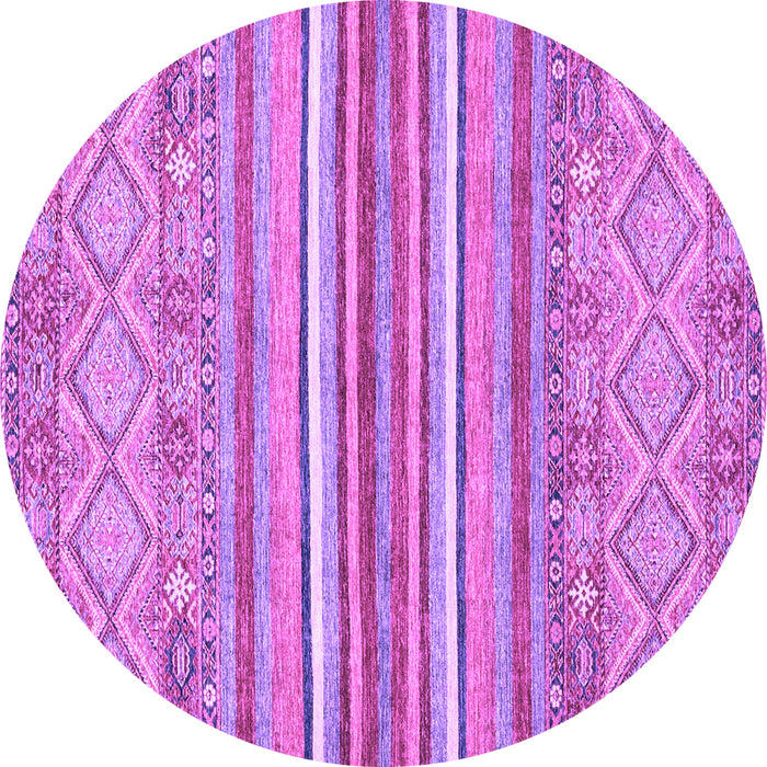 Round Abstract Purple Modern Rug, abs2378pur