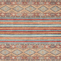 Square Machine Washable Abstract Tan Brown Rug, wshabs2378