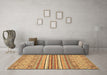 Machine Washable Abstract Brown Modern Rug in a Living Room,, wshabs2378brn