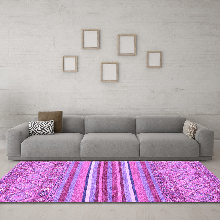 Machine Washable Abstract Purple Modern Area Rugs in a Living Room, wshabs2378pur