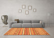 Machine Washable Abstract Orange Modern Area Rugs in a Living Room, wshabs2378org