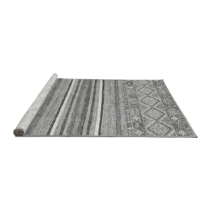 Sideview of Machine Washable Abstract Gray Modern Rug, wshabs2378gry