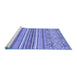 Sideview of Machine Washable Abstract Blue Modern Rug, wshabs2378blu