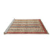 Sideview of Machine Washable Abstract Chestnut Red Rug, wshabs2379