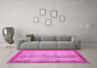 Machine Washable Abstract Pink Modern Rug in a Living Room, wshabs2379pnk