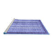 Sideview of Machine Washable Abstract Blue Modern Rug, wshabs2379blu