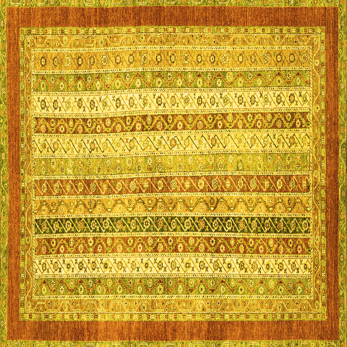 Square Abstract Yellow Modern Rug, abs2379yw
