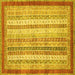 Square Abstract Yellow Modern Rug, abs2379yw