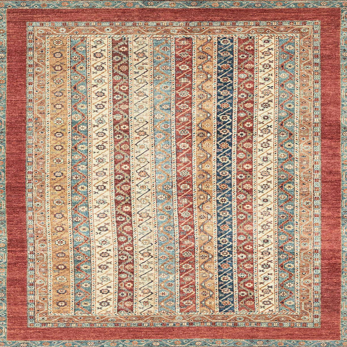 Square Machine Washable Abstract Chestnut Red Rug, wshabs2379