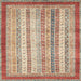 Square Abstract Chestnut Red Modern Rug, abs2379