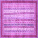 Square Machine Washable Abstract Purple Modern Area Rugs, wshabs2379pur