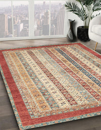 Abstract Chestnut Red Modern Rug, abs2379