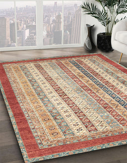 Abstract Chestnut Red Modern Rug in Family Room, abs2379