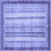 Square Abstract Blue Modern Rug, abs2379blu