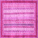 Square Machine Washable Abstract Pink Modern Rug, wshabs2379pnk