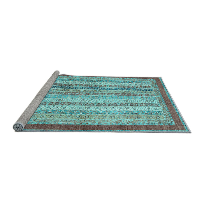 Sideview of Machine Washable Abstract Light Blue Modern Rug, wshabs2379lblu
