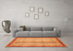 Machine Washable Abstract Orange Modern Area Rugs in a Living Room, wshabs2379org