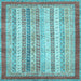 Square Machine Washable Abstract Light Blue Modern Rug, wshabs2379lblu