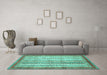 Machine Washable Abstract Turquoise Modern Area Rugs in a Living Room,, wshabs2379turq