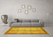 Machine Washable Abstract Yellow Modern Rug in a Living Room, wshabs2379yw