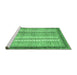 Sideview of Machine Washable Abstract Emerald Green Modern Area Rugs, wshabs2379emgrn