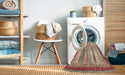 Machine Washable Abstract Chestnut Red Rug in a Washing Machine, wshabs2379