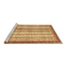 Sideview of Machine Washable Abstract Brown Modern Rug, wshabs2379brn