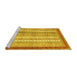 Sideview of Machine Washable Abstract Yellow Modern Rug, wshabs2379yw