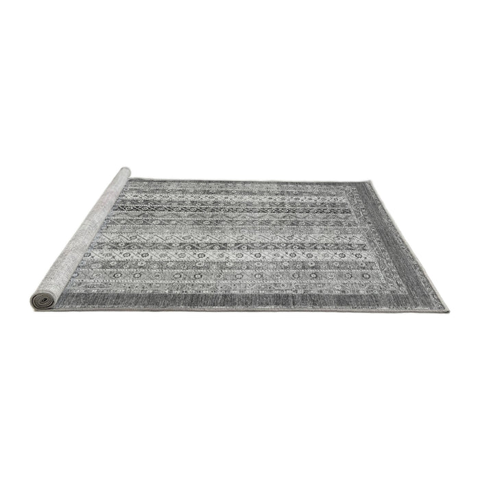 Sideview of Machine Washable Abstract Gray Modern Rug, wshabs2379gry