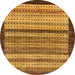 Round Abstract Saddle Brown Modern Rug, abs237