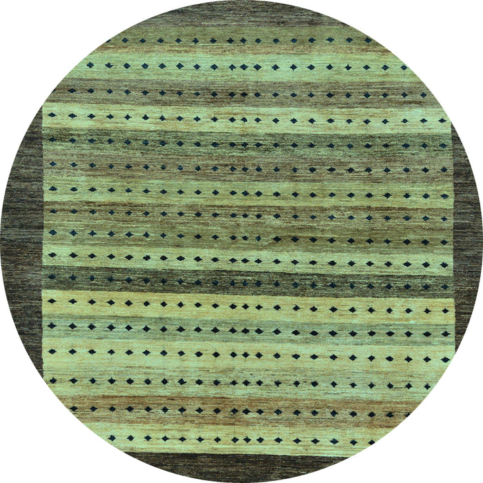 Round Machine Washable Abstract Light Blue Modern Rug, wshabs237lblu