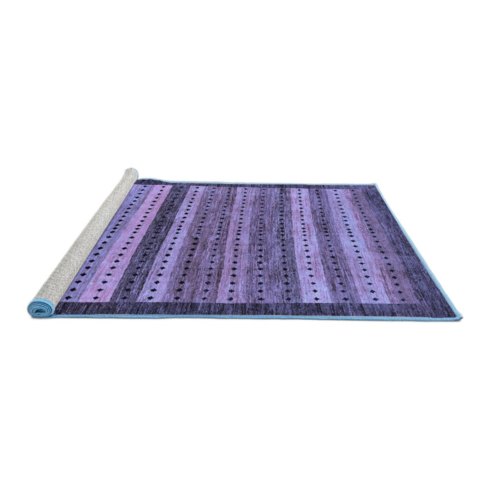 Sideview of Machine Washable Abstract Blue Modern Rug, wshabs237blu