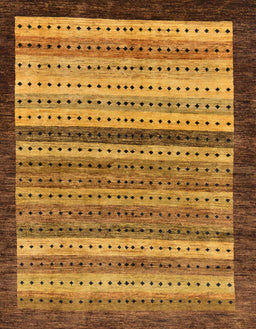 Machine Washable Abstract Saddle Brown Rug, wshabs237