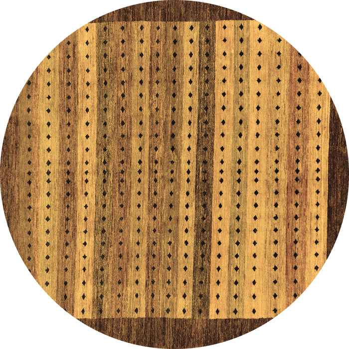 Round Abstract Brown Modern Rug, abs237brn