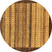 Round Abstract Brown Modern Rug, abs237brn