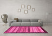 Machine Washable Abstract Pink Modern Rug in a Living Room, wshabs237pnk