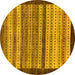 Round Abstract Yellow Modern Rug, abs237yw