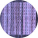 Round Abstract Blue Modern Rug, abs237blu