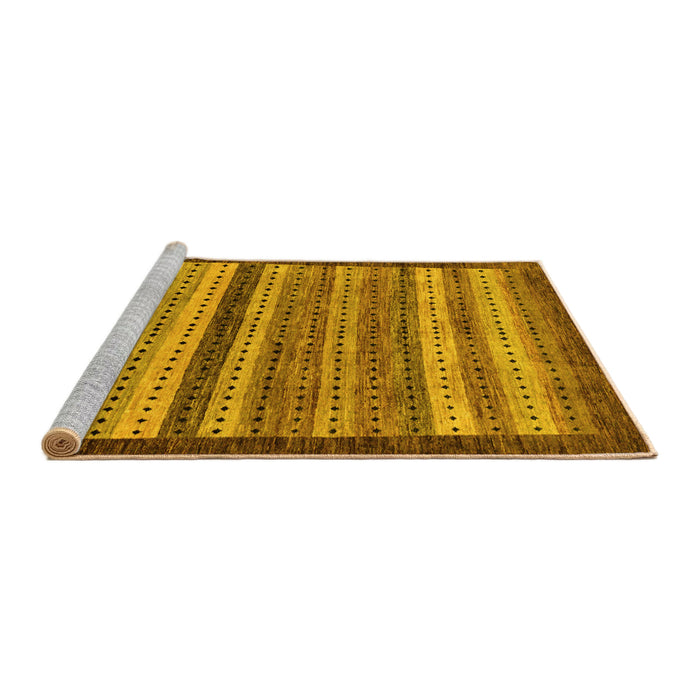 Sideview of Machine Washable Abstract Yellow Modern Rug, wshabs237yw